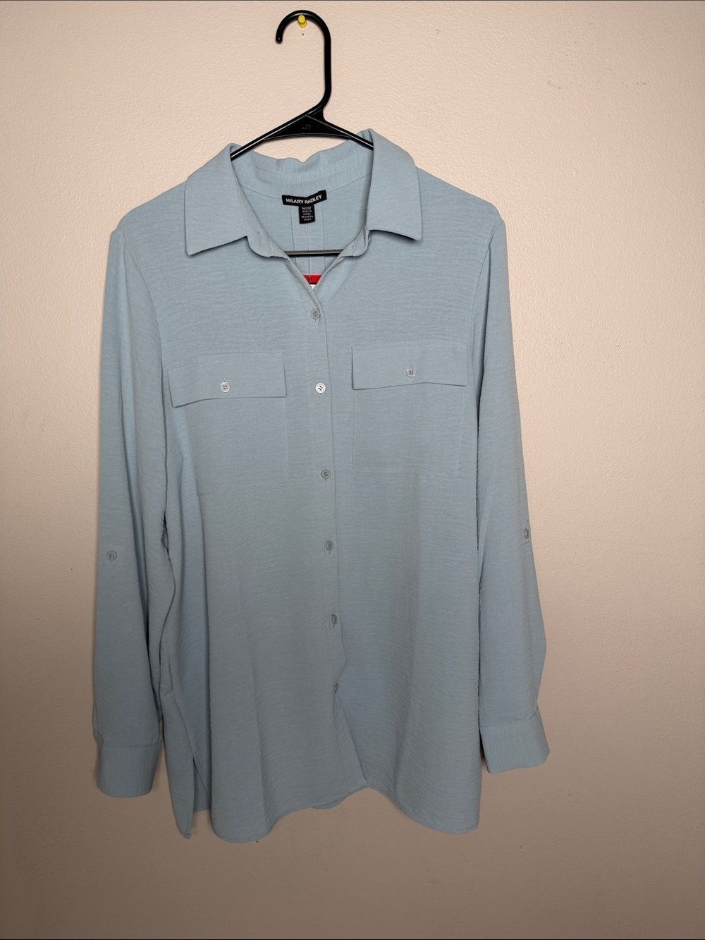 Hilary Radley Womans Button-up Long Sleeve Shirt Blouse
